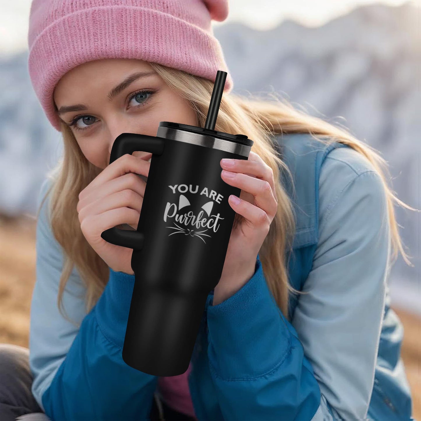 Pinnacle 40oz Tumbler - Laser engraved Fo Cat Lover