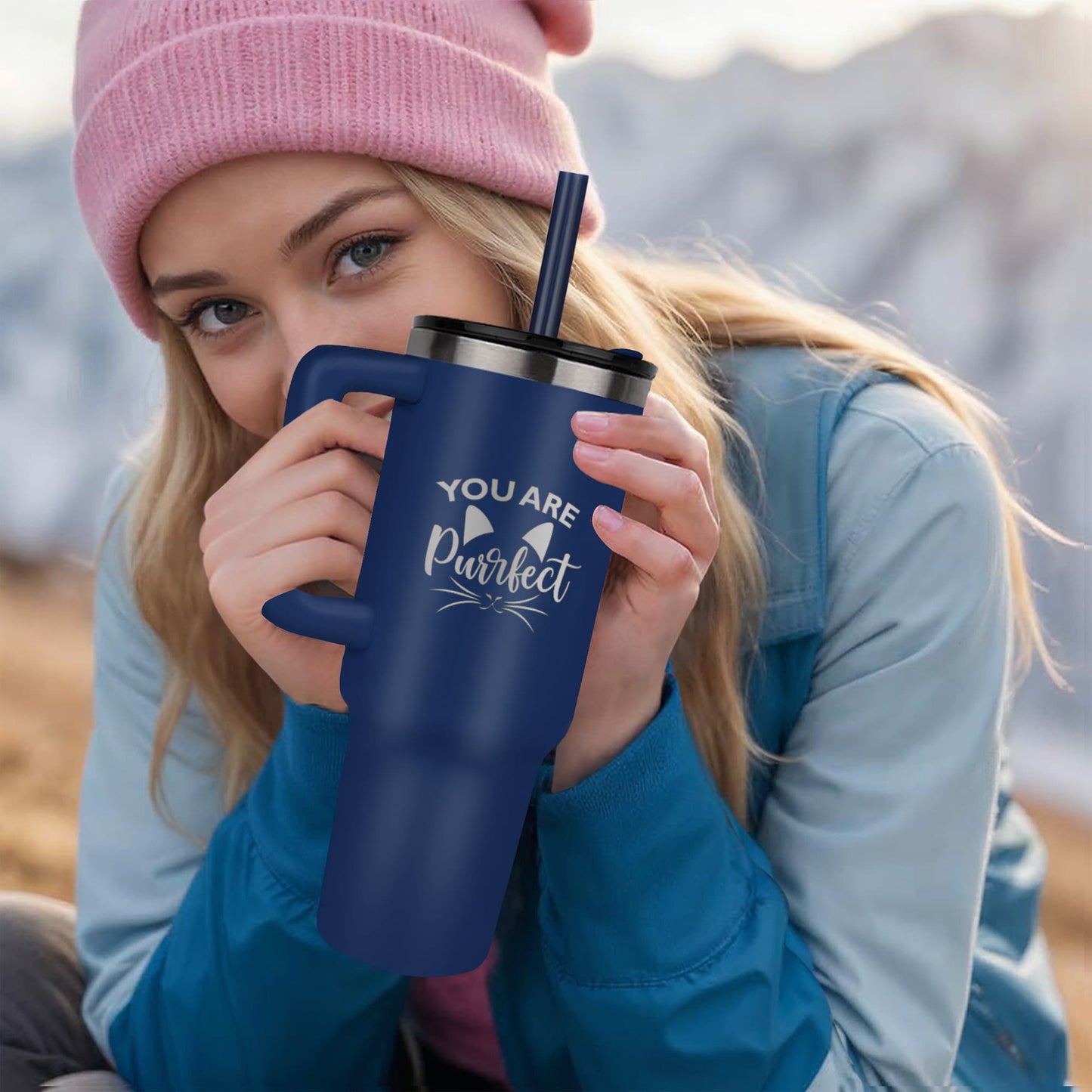 Pinnacle 40oz Tumbler - Laser engraved Fo Cat Lover