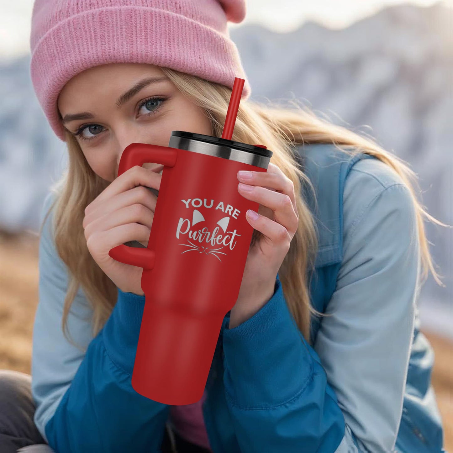 Pinnacle 40oz Tumbler - Laser engraved Fo Cat Lover