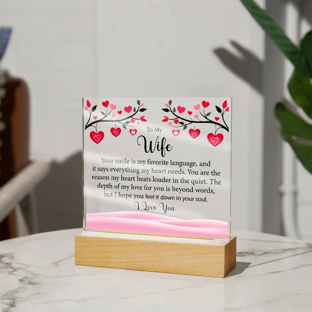 To My Wife, Acrylic Square Plaque