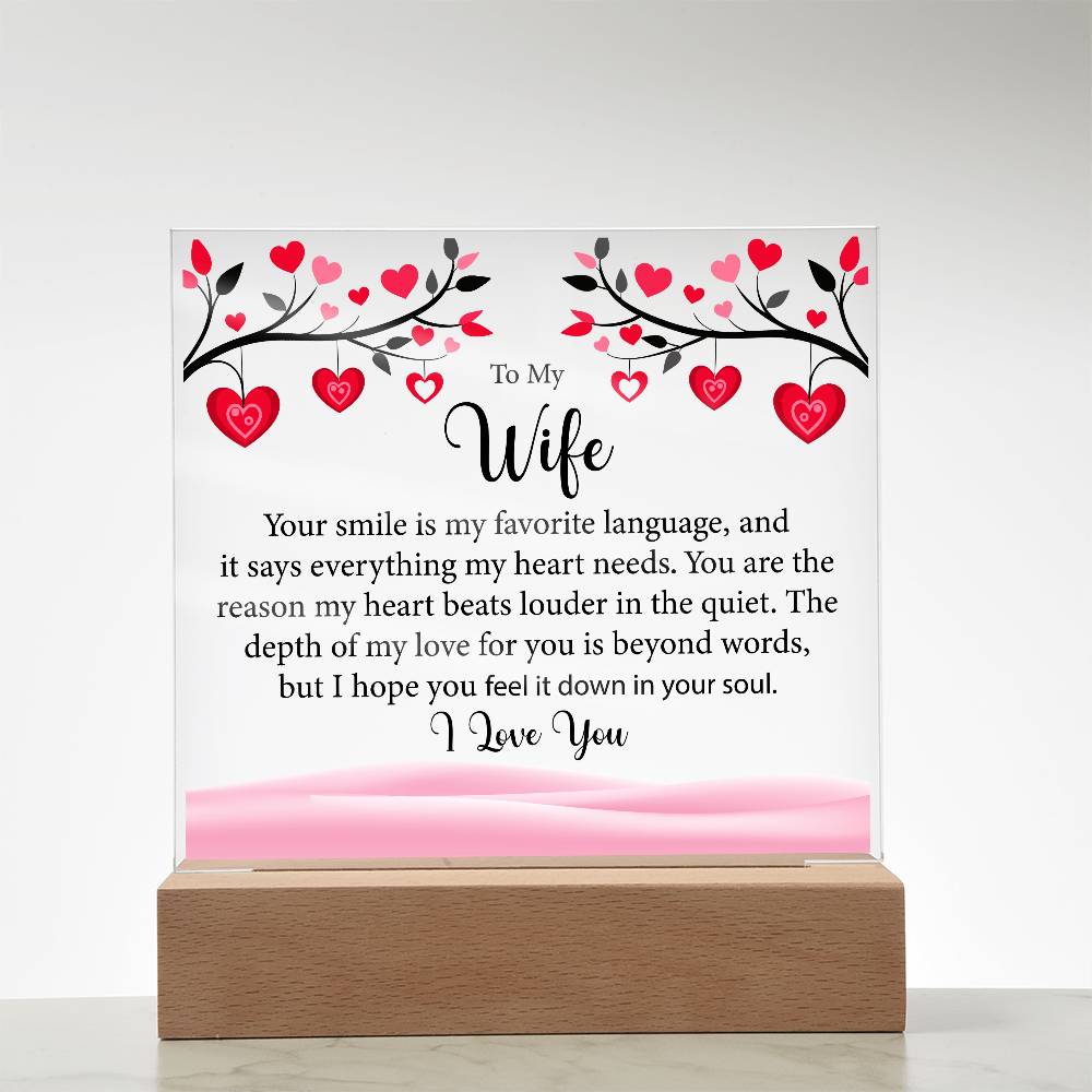 To My Wife, Acrylic Square Plaque