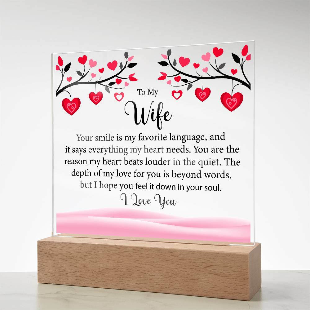 To My Wife, Acrylic Square Plaque