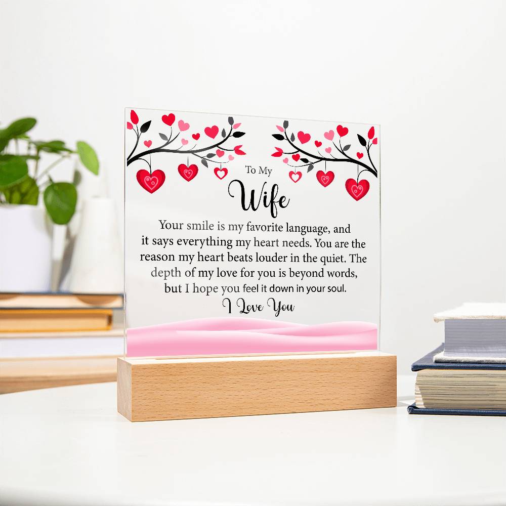 To My Wife, Acrylic Square Plaque