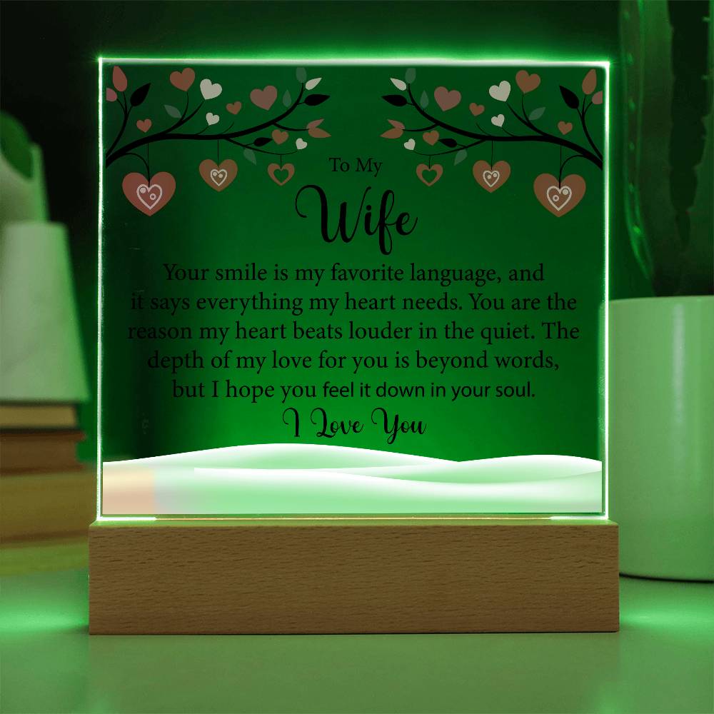 To My Wife, Acrylic Square Plaque