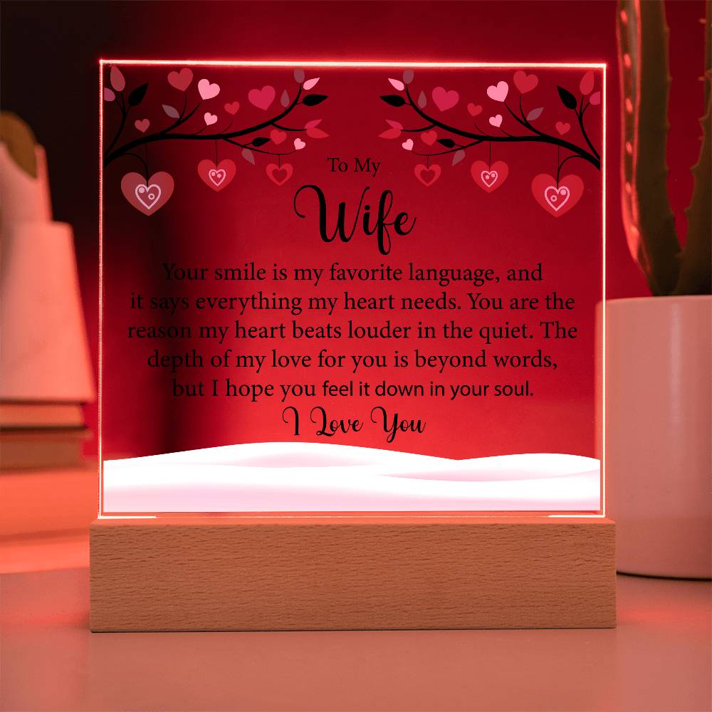 To My Wife, Acrylic Square Plaque