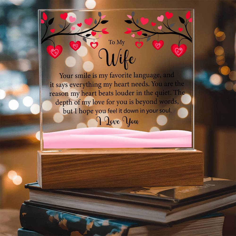 To My Wife, Acrylic Square Plaque