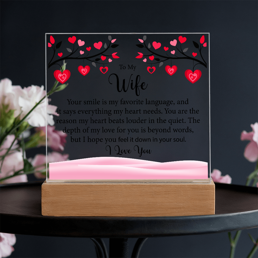 To My Wife, Acrylic Square Plaque