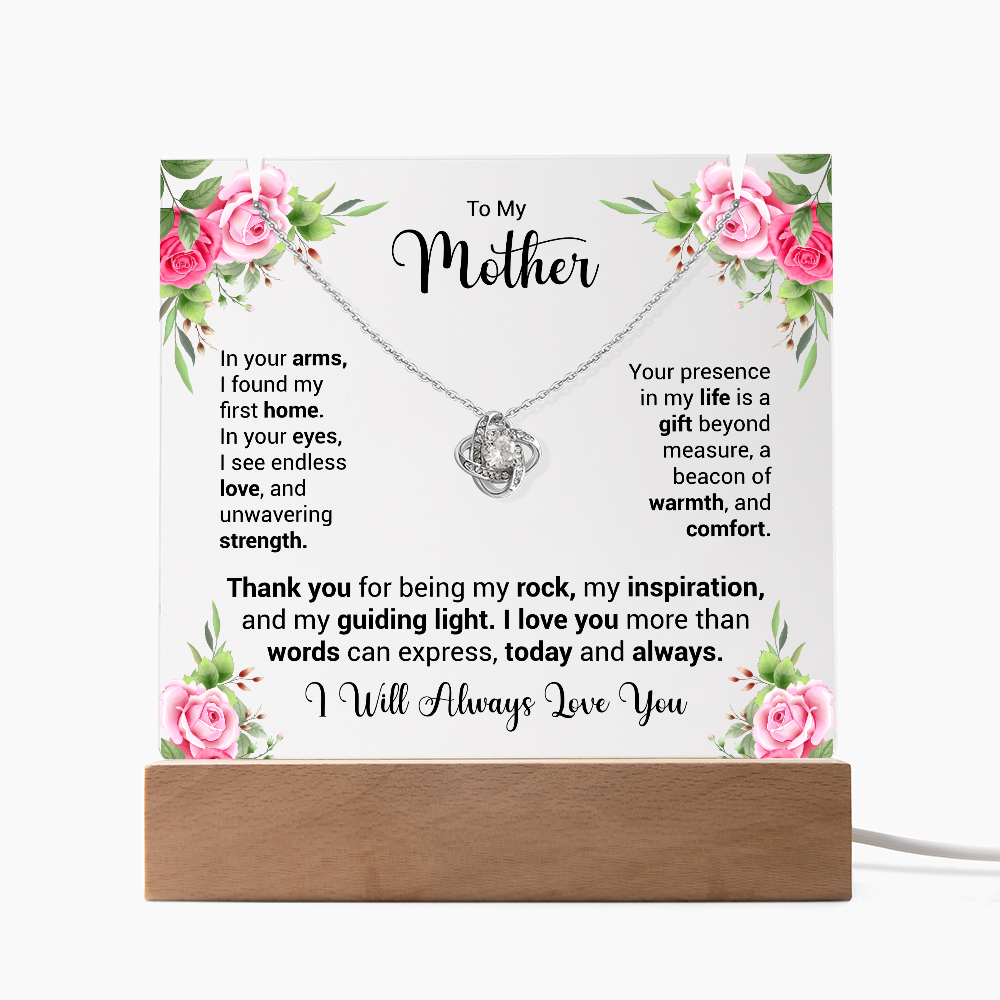 Keepsake Acrylic & Love Knot Necklace