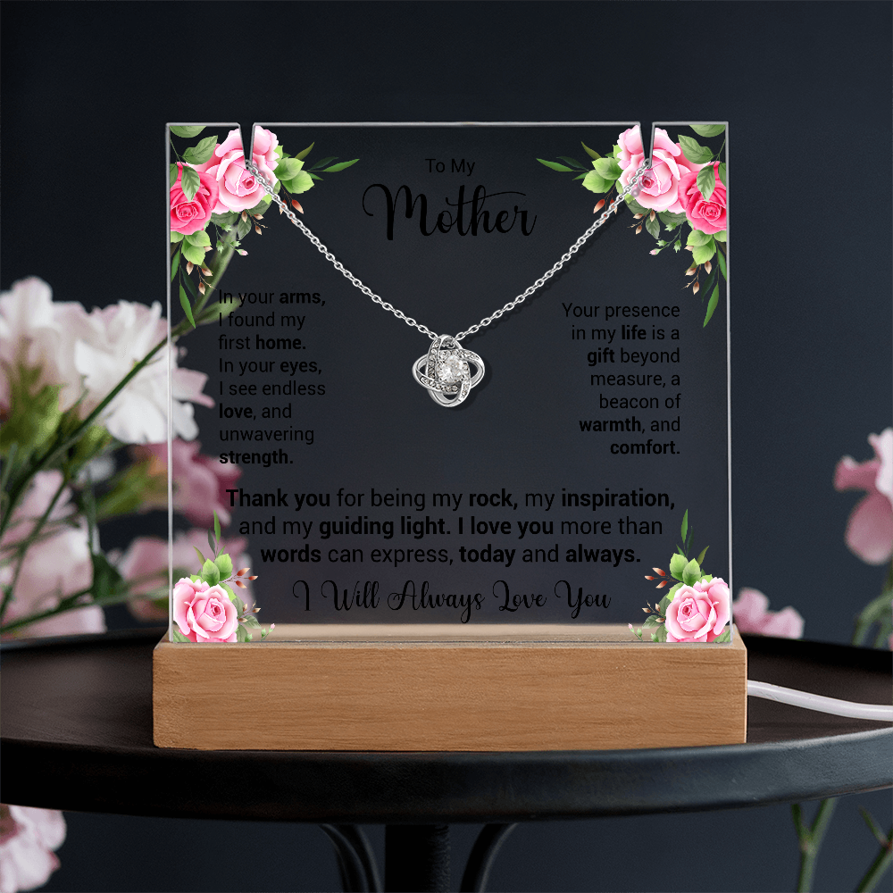 Keepsake Acrylic & Love Knot Necklace