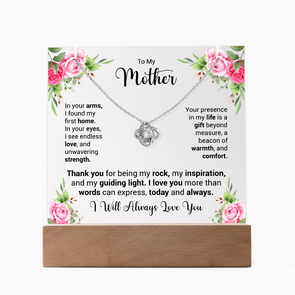 Keepsake Acrylic & Love Knot Necklace