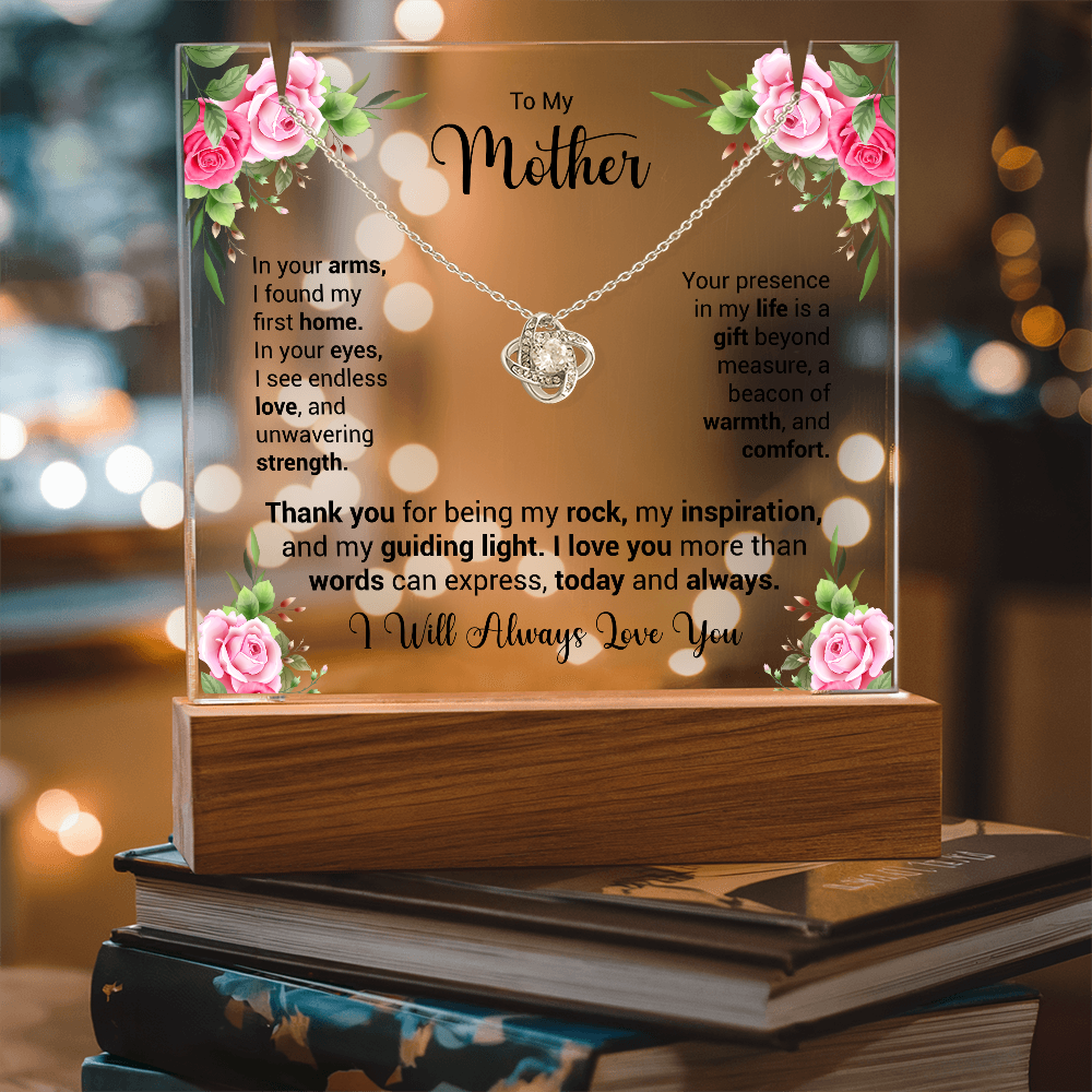 Keepsake Acrylic & Love Knot Necklace