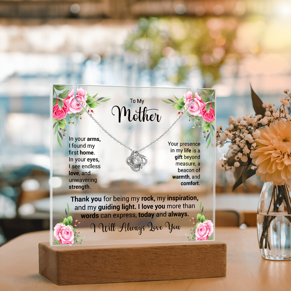 Keepsake Acrylic & Love Knot Necklace