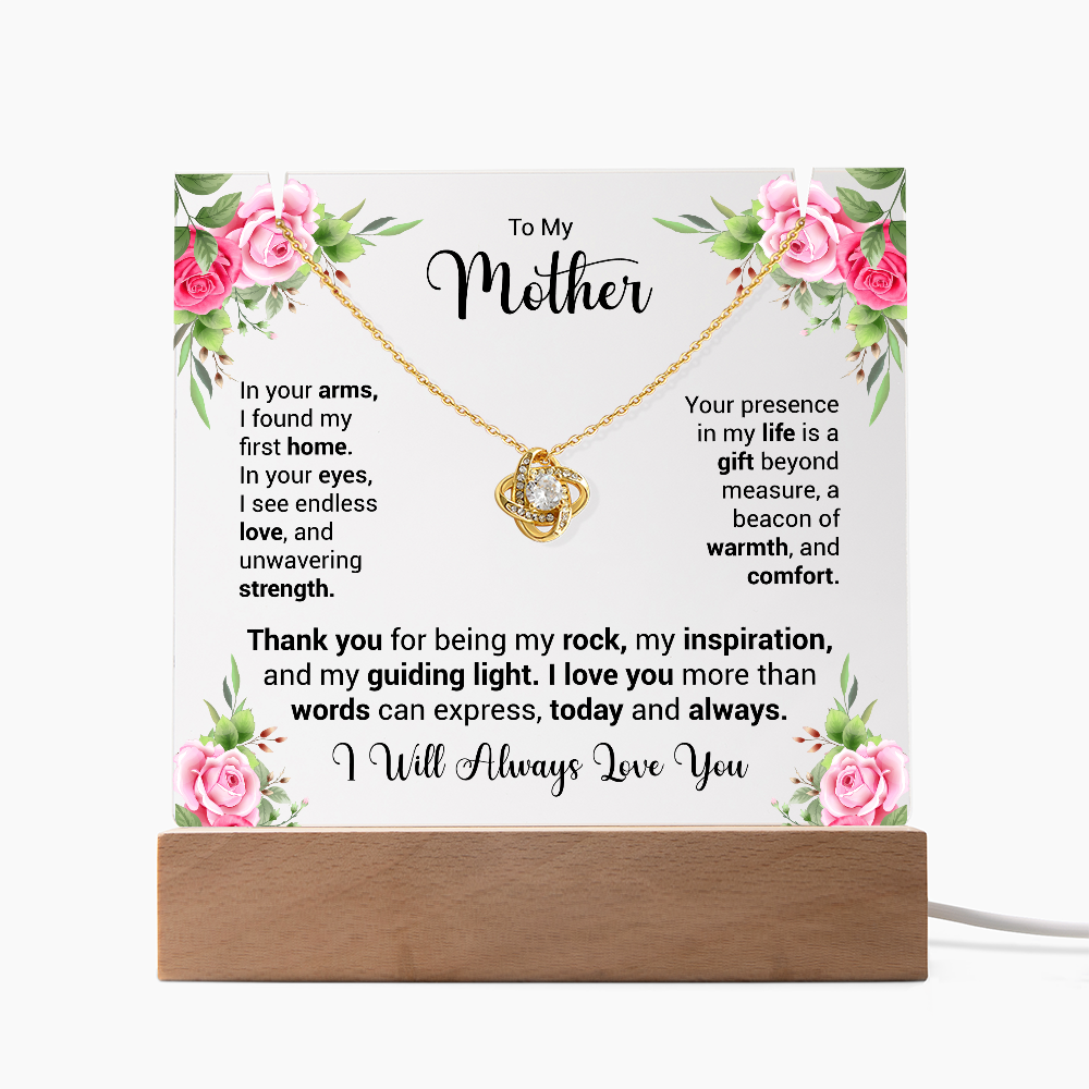 Keepsake Acrylic & Love Knot Necklace