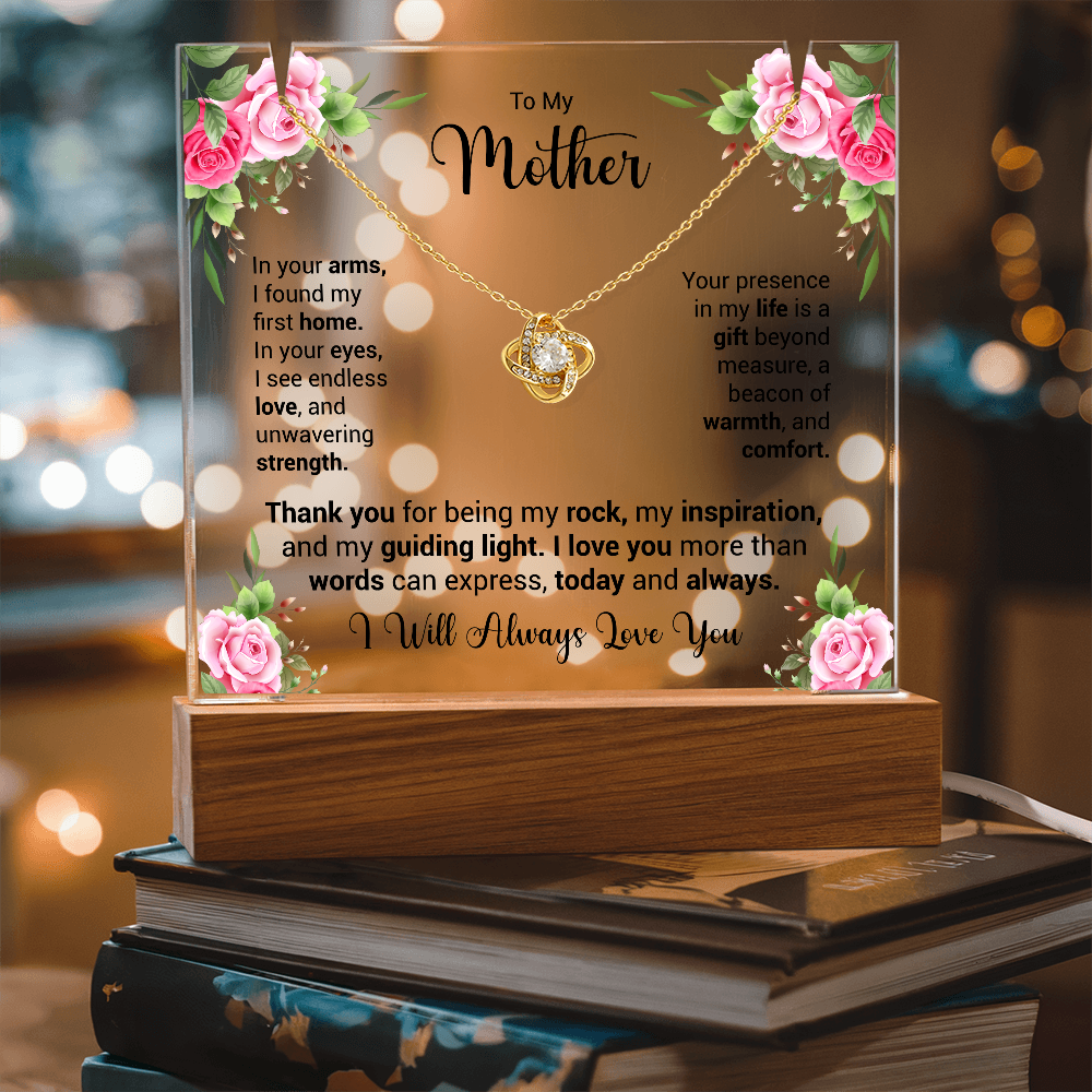 Keepsake Acrylic & Love Knot Necklace