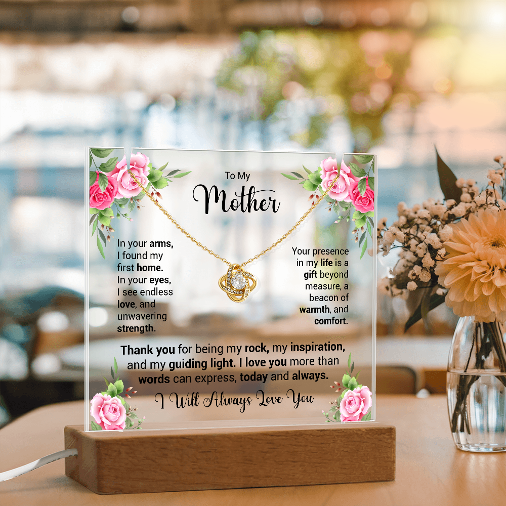 Keepsake Acrylic & Love Knot Necklace