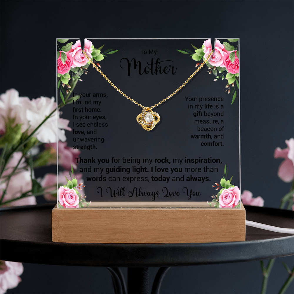 Keepsake Acrylic & Love Knot Necklace