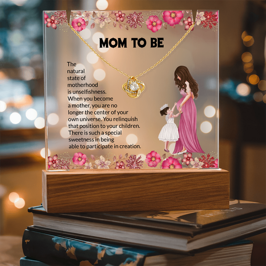 Keepsake Acrylic & Love Knot Necklace