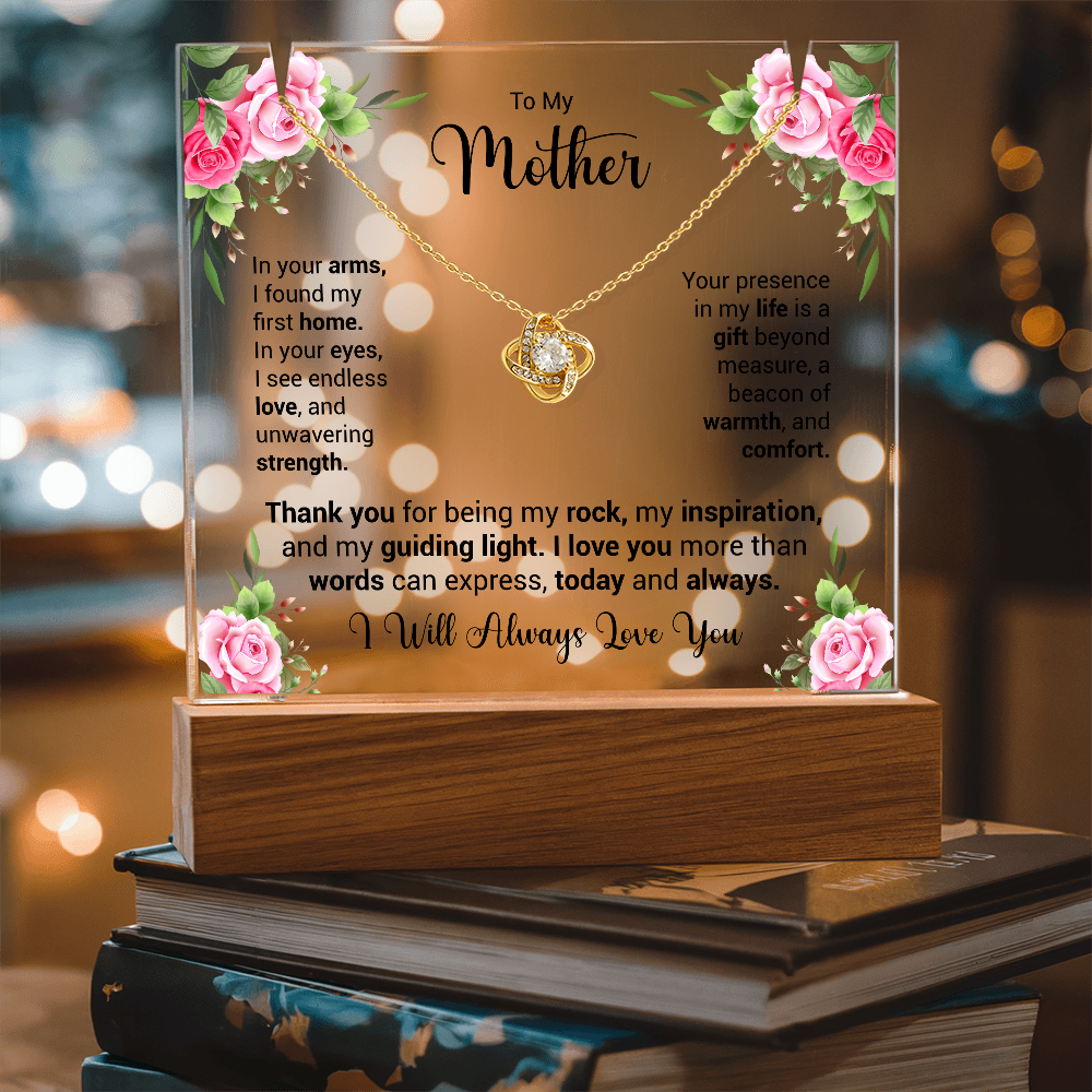 Keepsake Acrylic & Love Knot Necklace