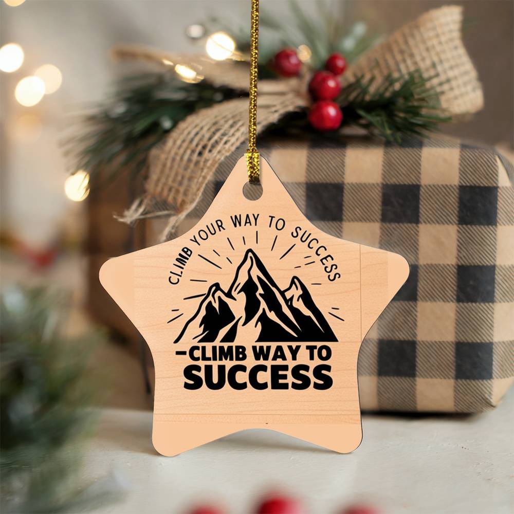 High Gloss Star Ornament - "Climb Your Way to Success"