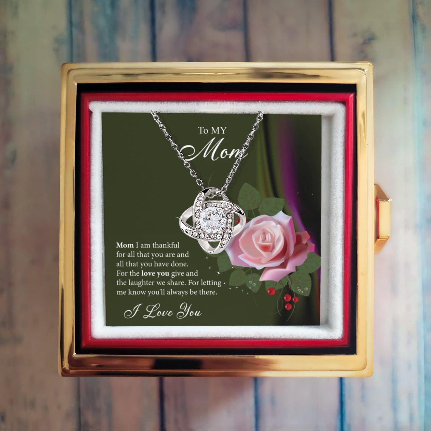 Love Knot with Rotating Rose Gift Box For Mom