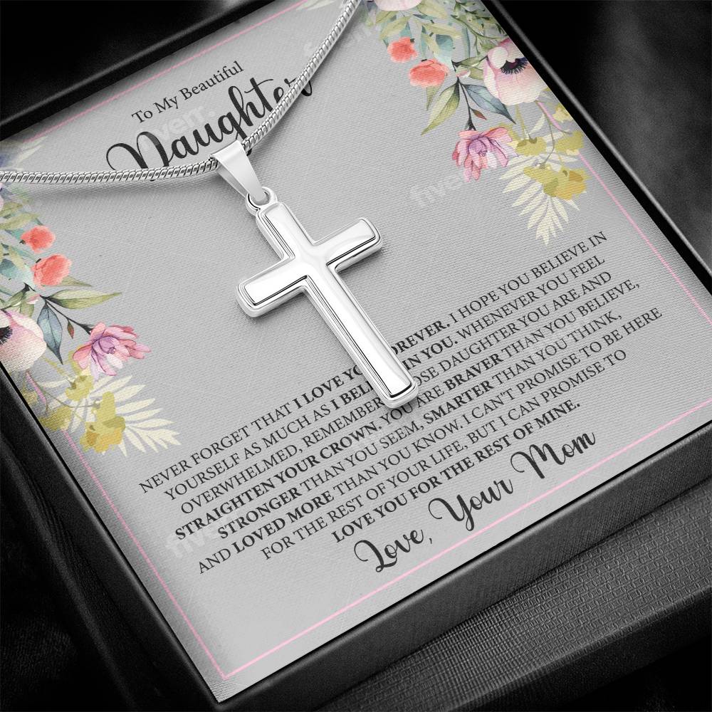 Artisan Cross Necklace - "To My Beautiful Daughter"