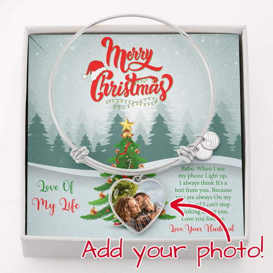 Heart Bangle Chrsitmas theme message card for Love Of My Love.