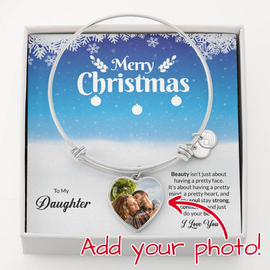 To My Daughter, Personalized Heart Bangle