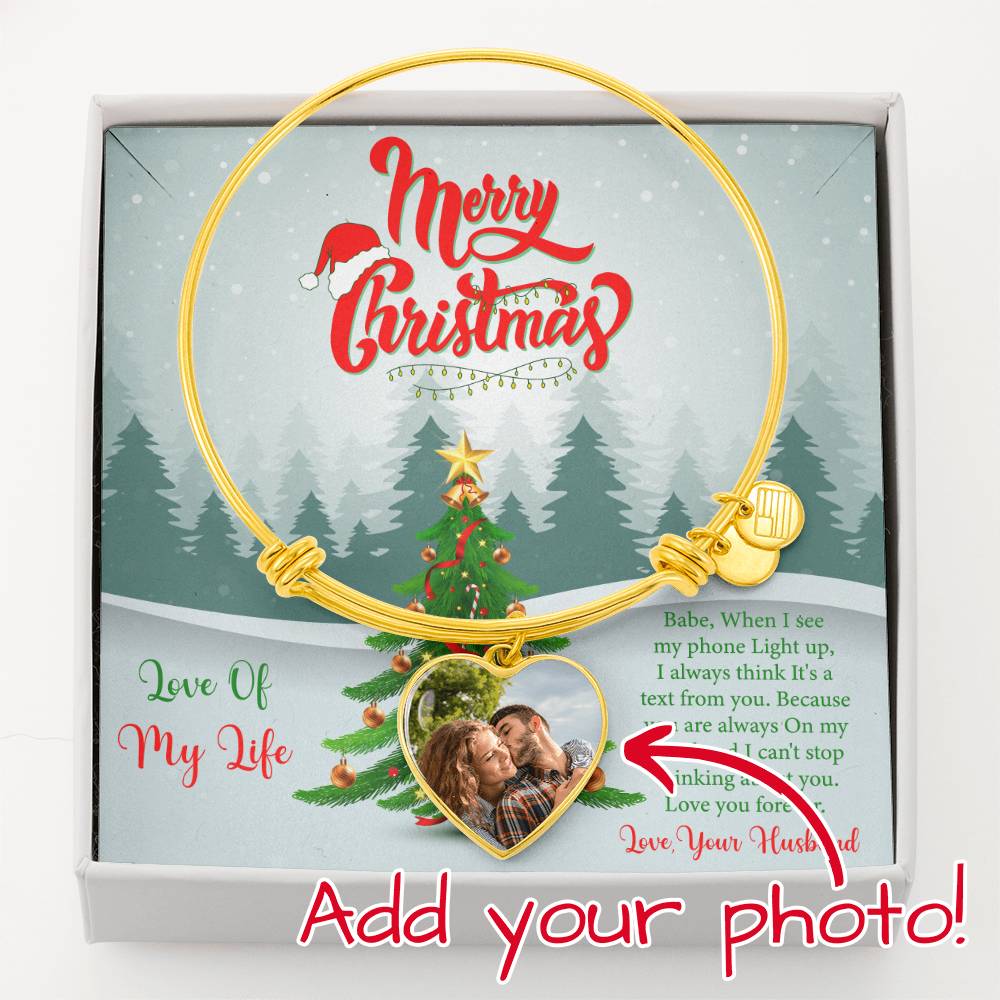 Heart Bangle Chrsitmas theme message card for Love Of My Love.