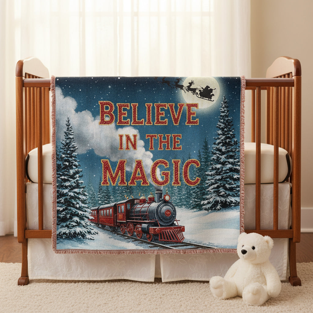 Our Heirloom Artwork Woven Blanket  "Believe in Magic"