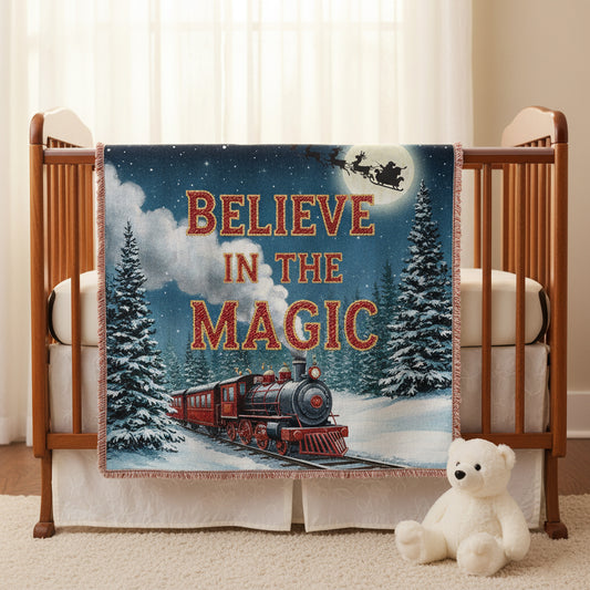 Our Heirloom Artwork Woven Blanket  "Believe in Magic"