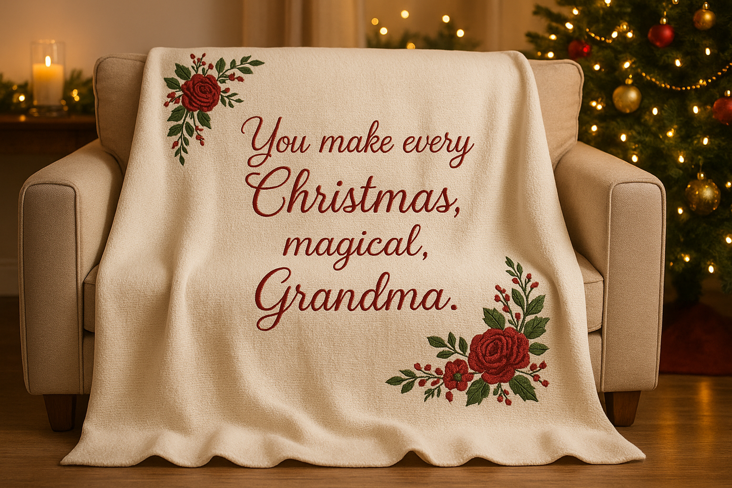 Your Holiday Mink Touch Fleece Blanket For Grandma