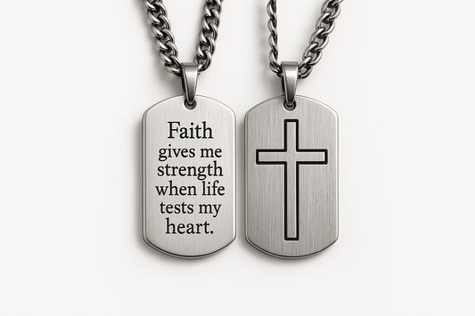Message Engraved Dog Tag Necklace